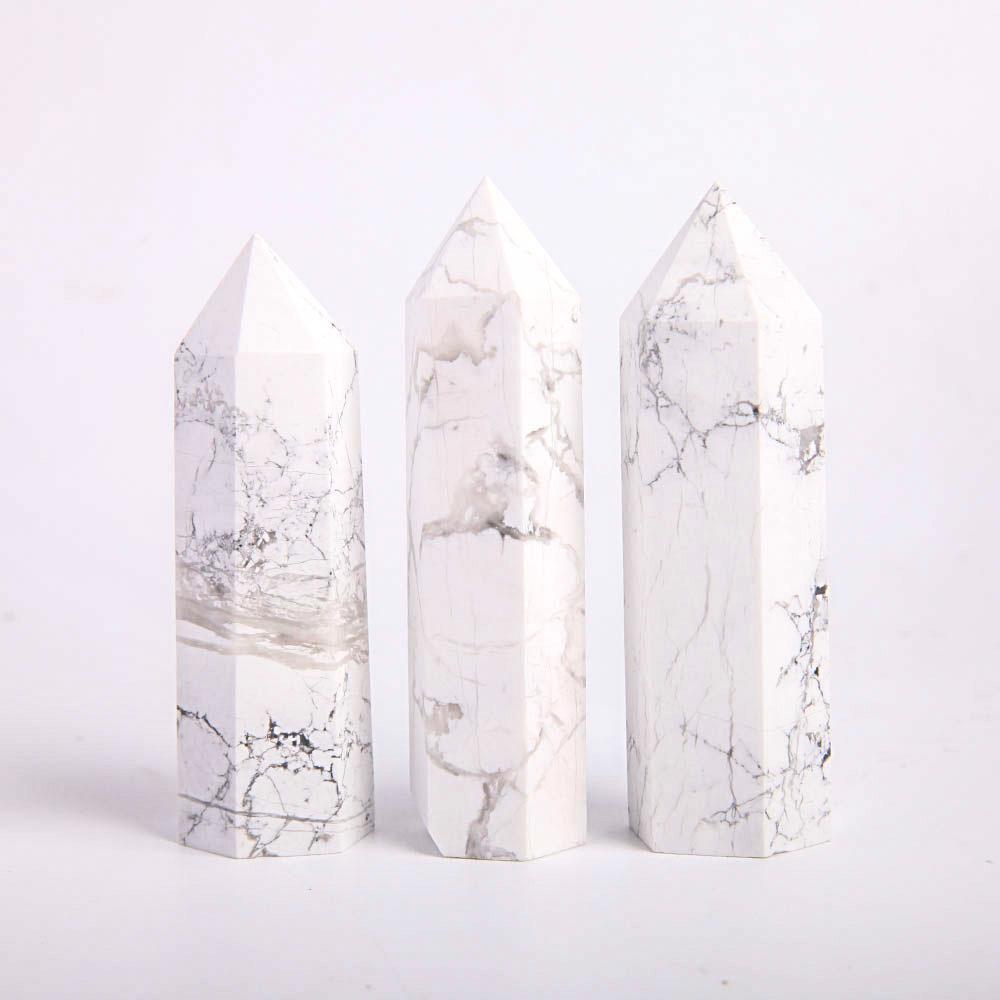 Set of 3 Howlite Crystal Point Wholesale Crystals