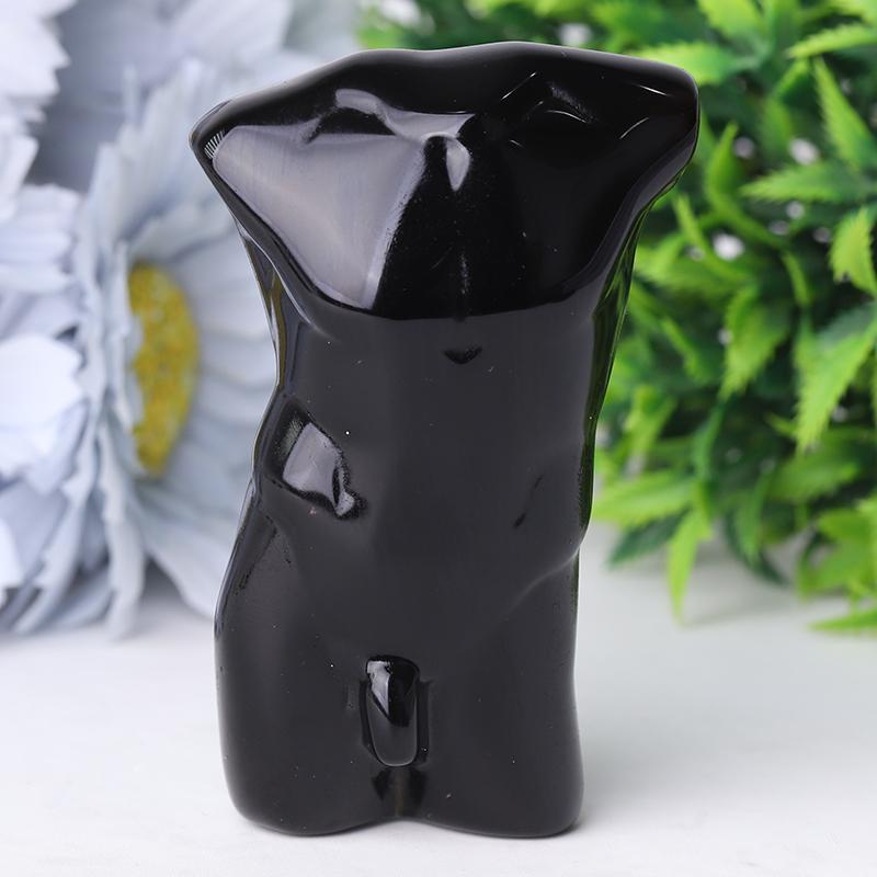 2.0-3.0" Black Obsidian Man Body Crystal Carvings Wholesale Crystals