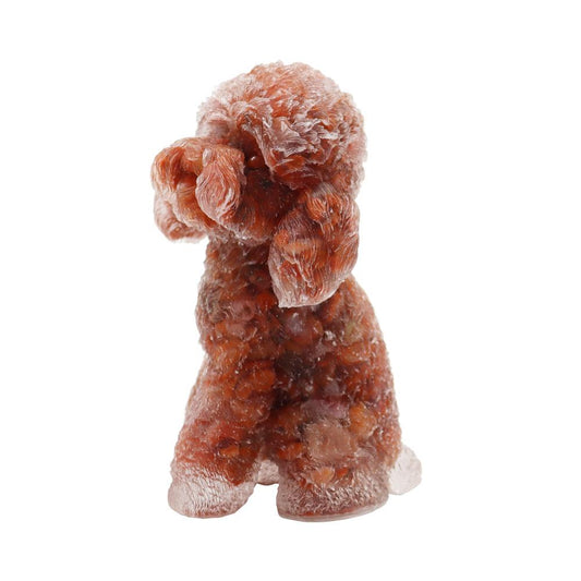 Resin Dog Figurines with Carnelian Gravel Toy Poodle for Kids Gifts Wholesale Crystals