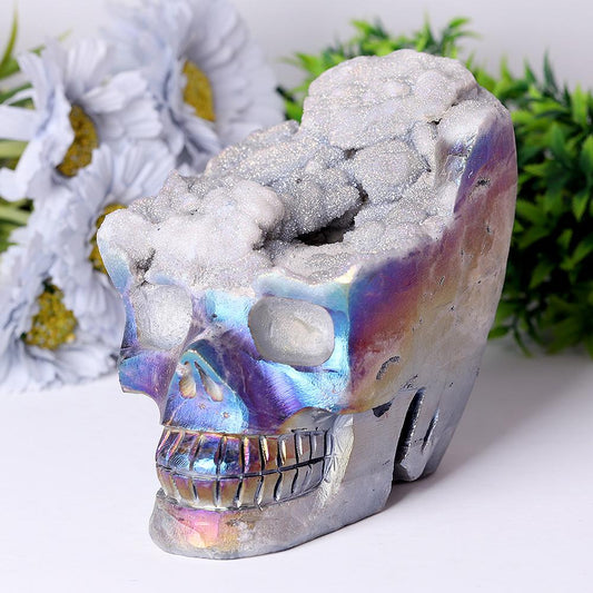 Aura Druzy Crystal Skull Carvings Wholesale Crystals