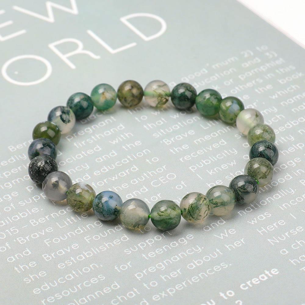 8mm Moss Agate Bracelet Wholesale Crystals