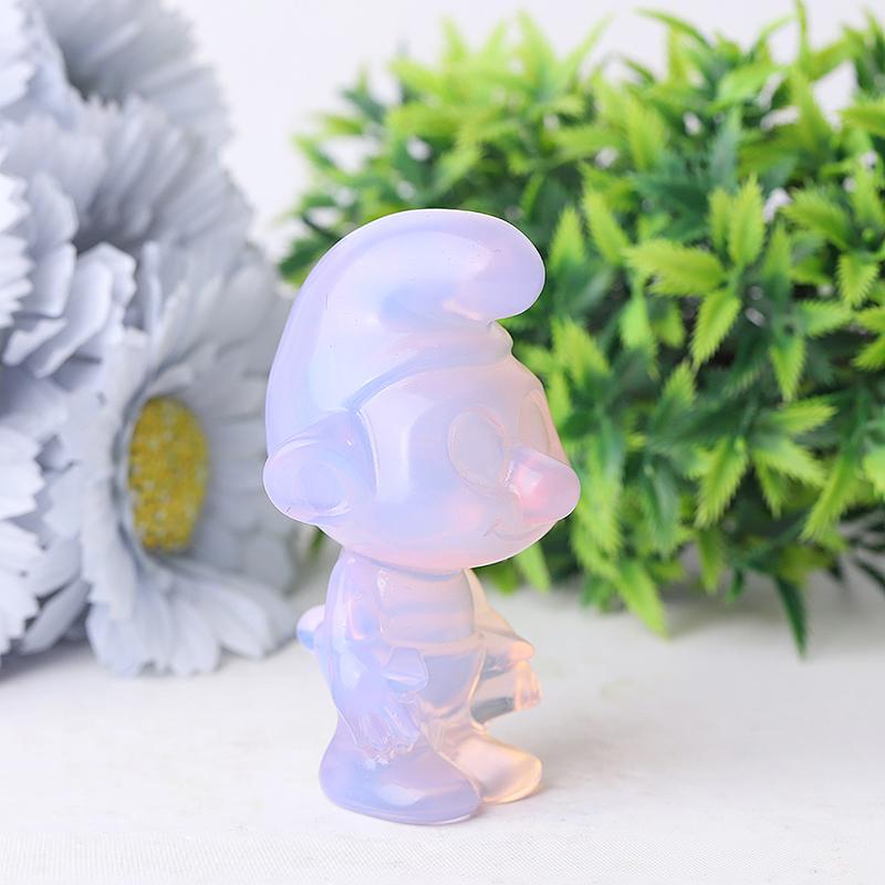 3.18" Pink Opalite Smurfs Crystal Carvings Wholesale Crystals