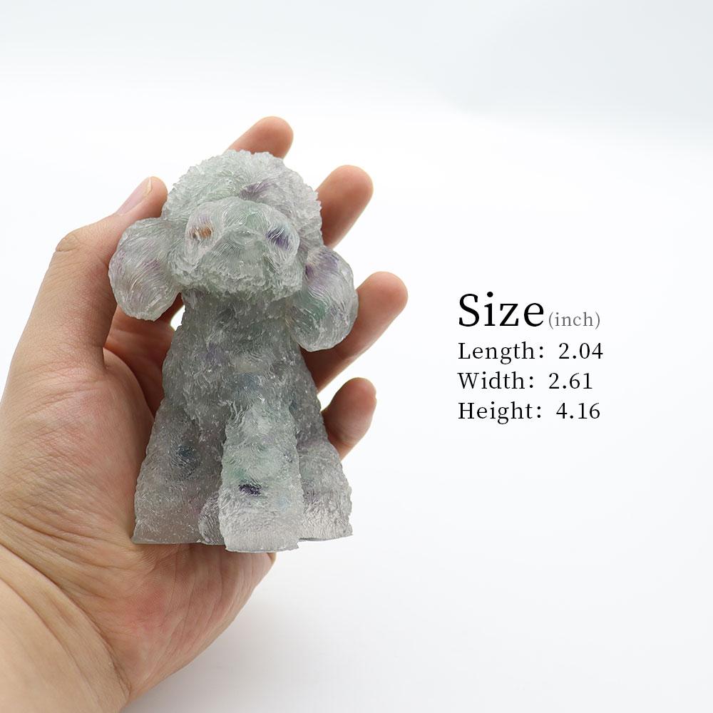 Resin Dog Figurines with Fluorite Gravel Toy Poodle Wholesale Crystals