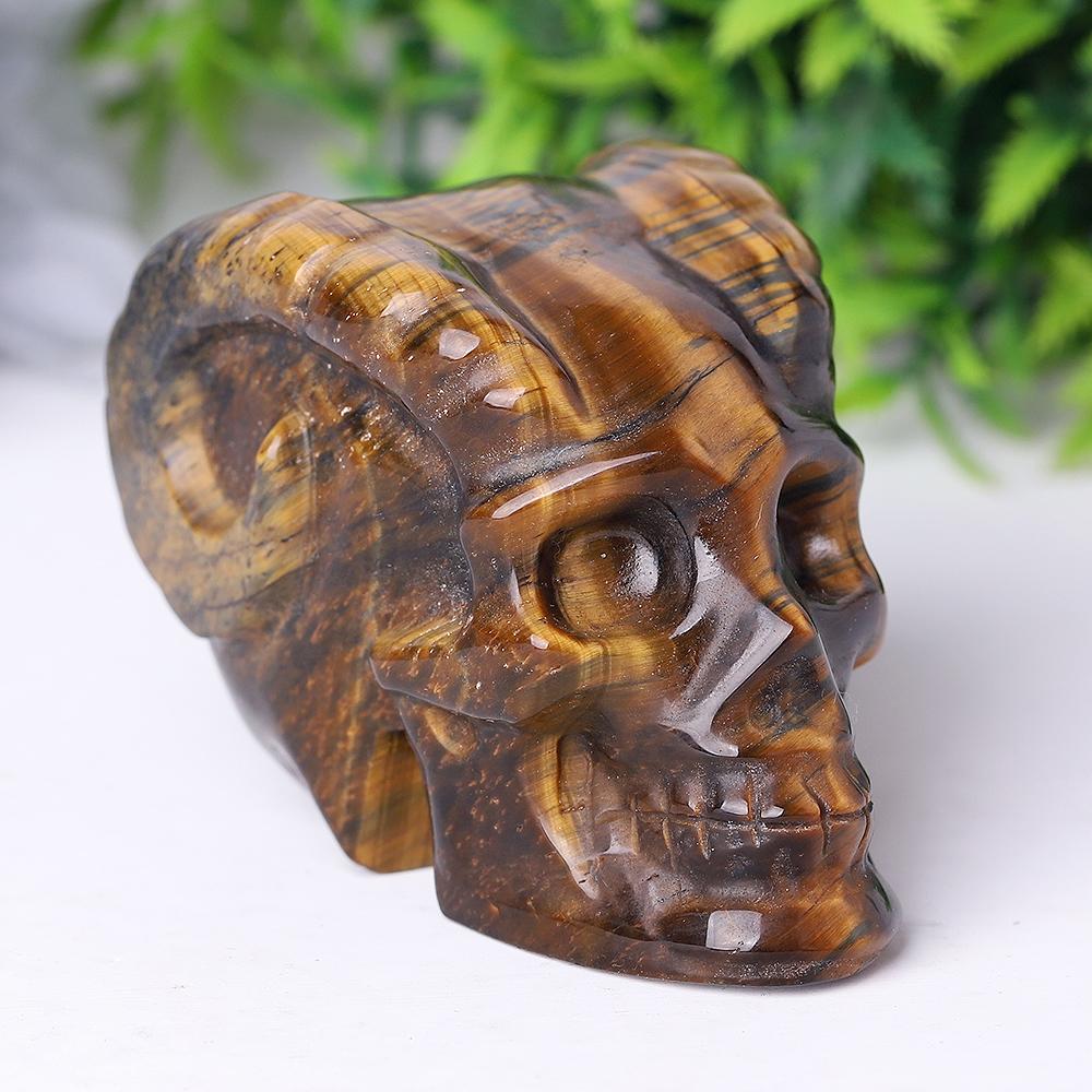 Tiger Eye Crystal Skull Carvings Wholesale Crystals