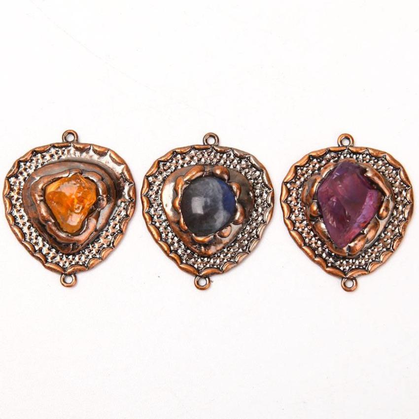 Set of 3 Citrine Amethyst Labradorite Crystal Pendant Wholesale Crystals