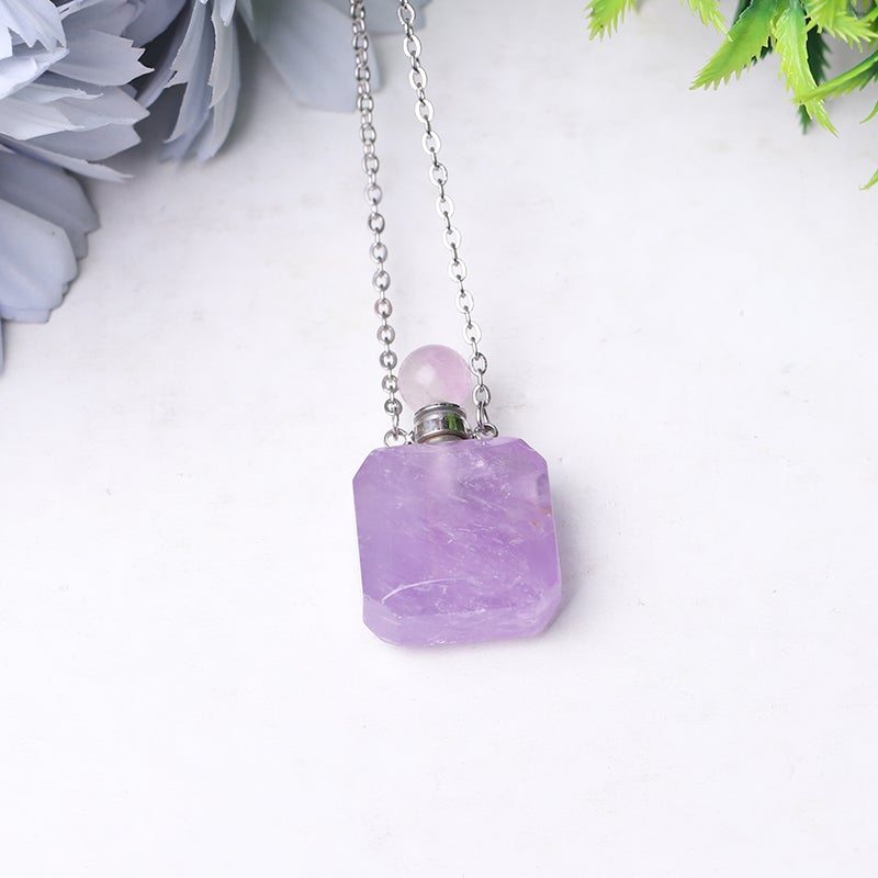 1.4" Empty Perfume Bottle Necklace DIY Wholesale Crystals