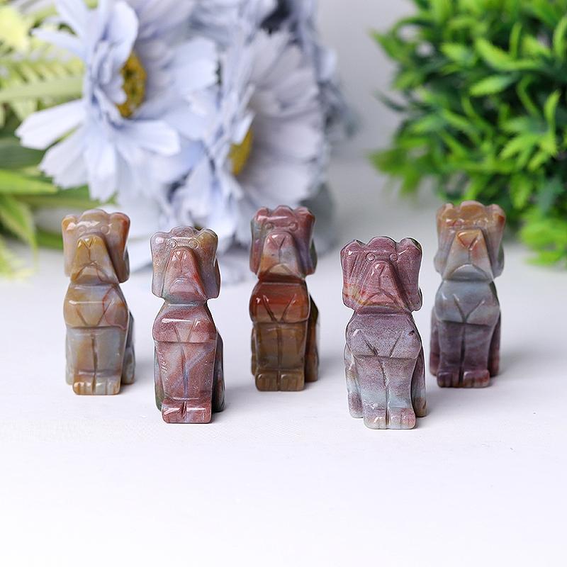 Ocean Jasper Carving Dogs for Sale Crystal Gift Wholesale Crystals