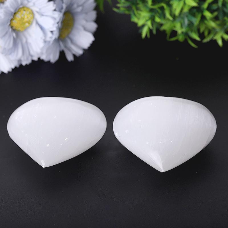 3" Selenite Heart Shape Carving Wholesale Crystals