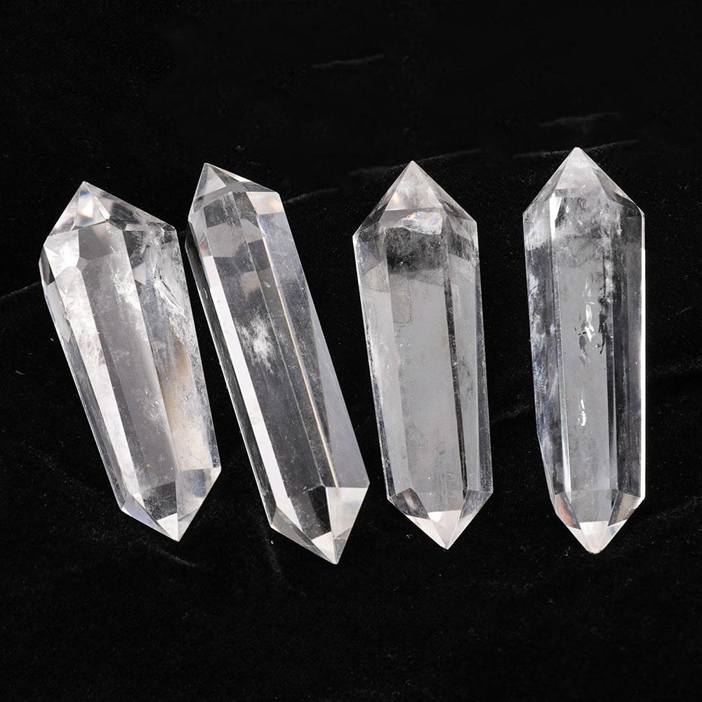 Set of 4 Clear Quartz Double Terminated Points Wholesale Crystals