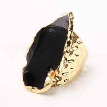 Black Obsidian Handmade Crystal Ring Wholesale Crystals