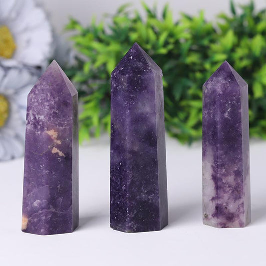 Natural Purple Mica Points Healing Tower Wholesale Crystals