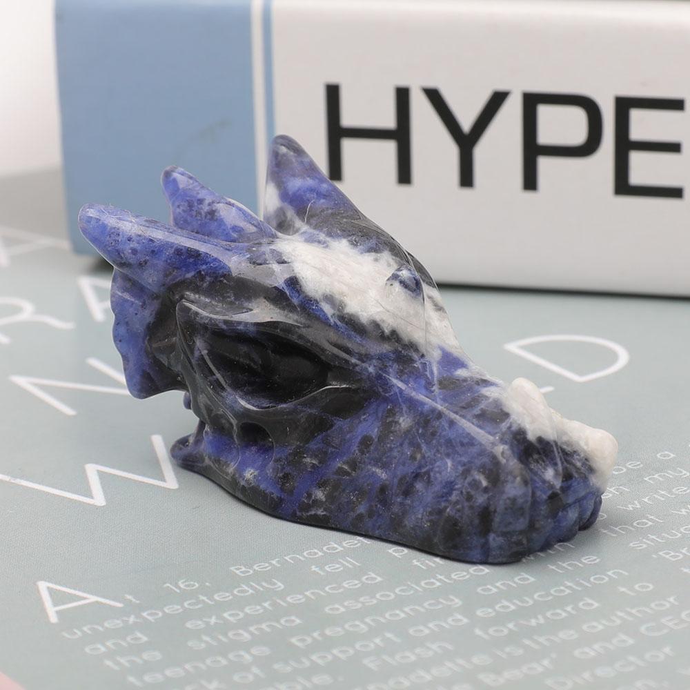 2.5" Sodalite Dragon Head Carvings Wholesale Crystals