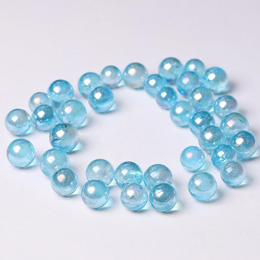 0.5-0.7'' High Quality Blue Aura Crystal Spheres Crystal Balls for Healing Wholesale Crystals