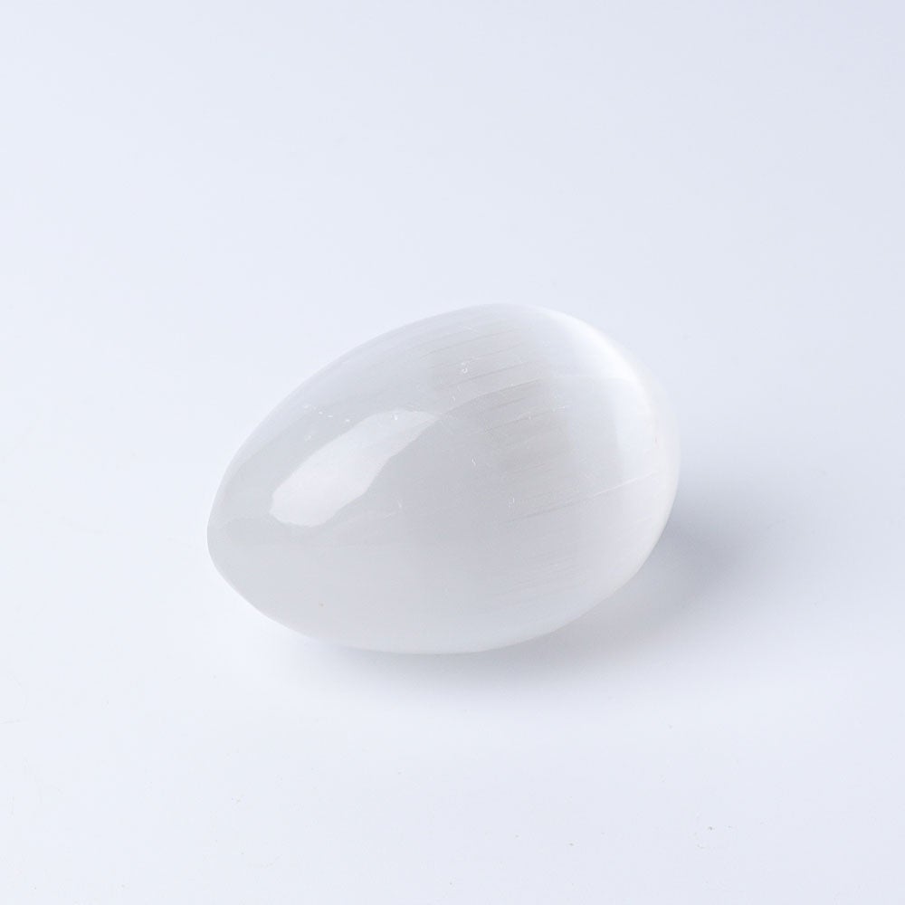 2.5" Selenite Egg Palm Stone Wholesale Crystals