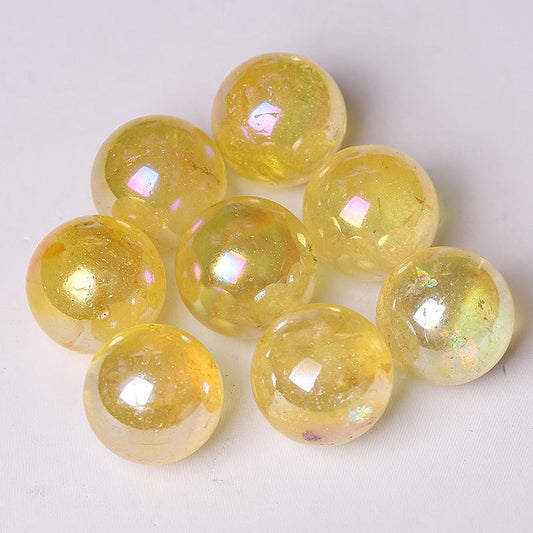 0.25kg Aura Yellow Crystal Spheres Wholesale Crystals