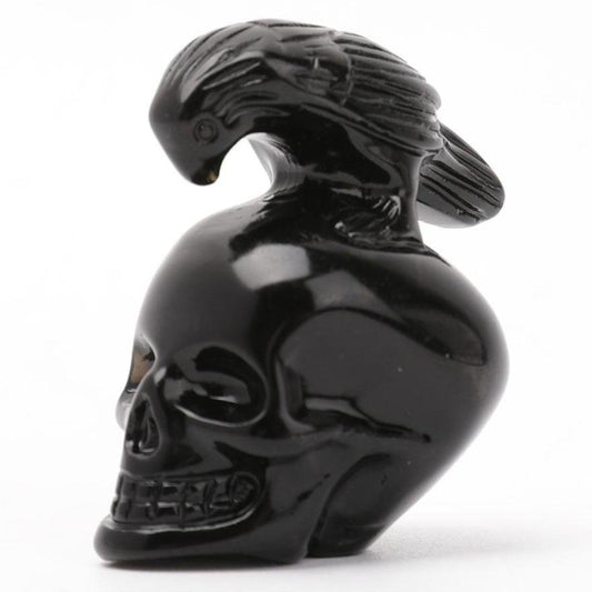 2“ Black Obsidian Skull Carvings for Halloween Wholesale Crystals