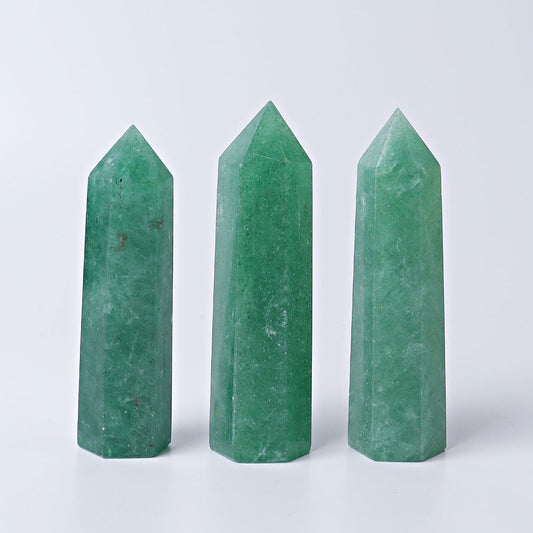 3"-3.5" Green Strawberry Crystal Point Wholesale Crystals