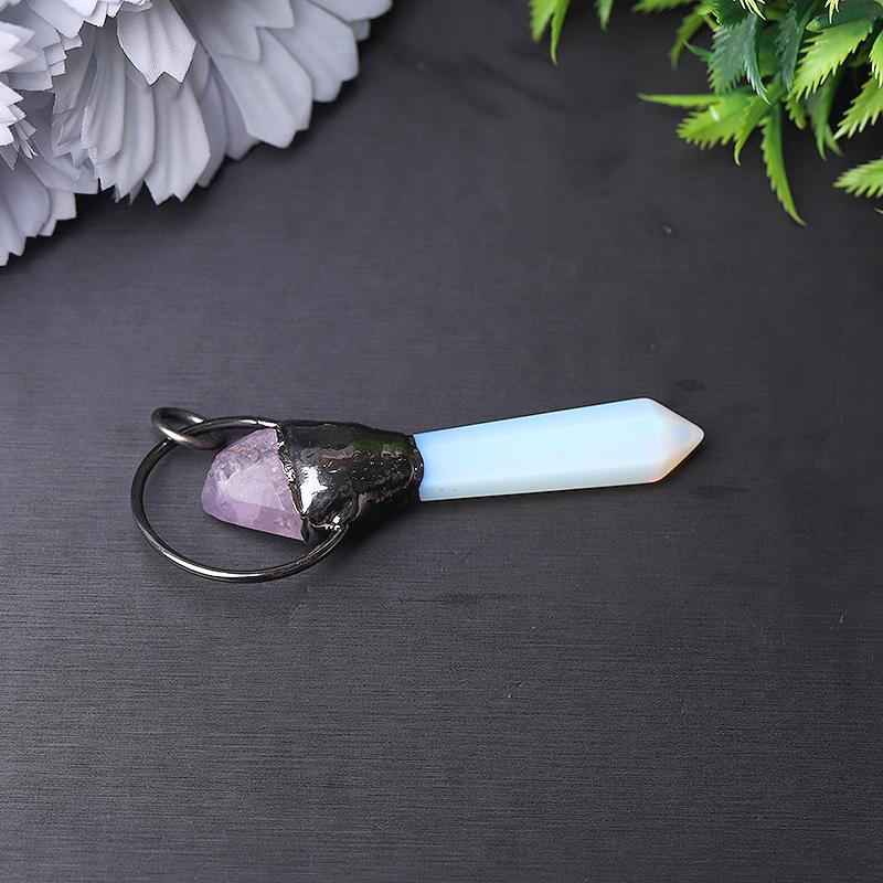 2.5" Opalite with Amethsyt Pendant for Jewelry DIY Wholesale Crystals