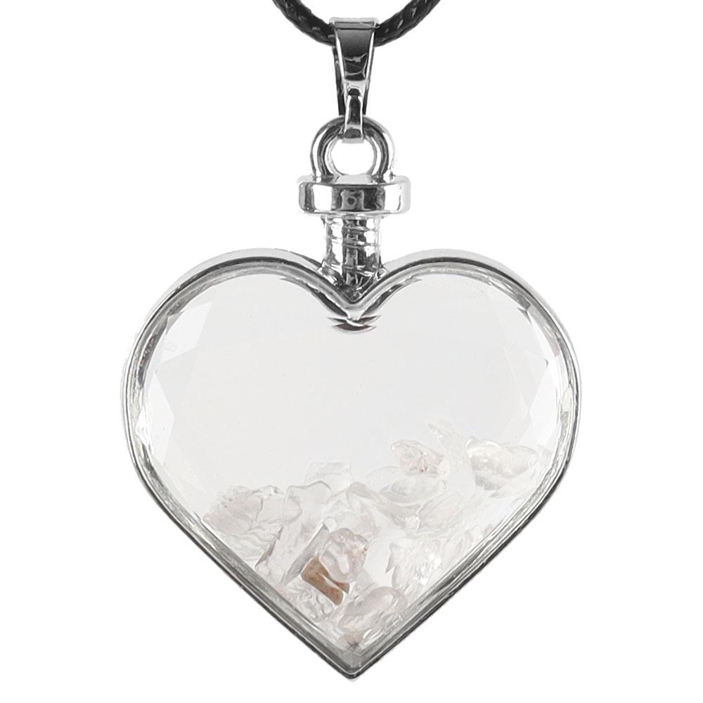 Heart Shaped Crystal Chips Infused Pendant Wholesale Crystals