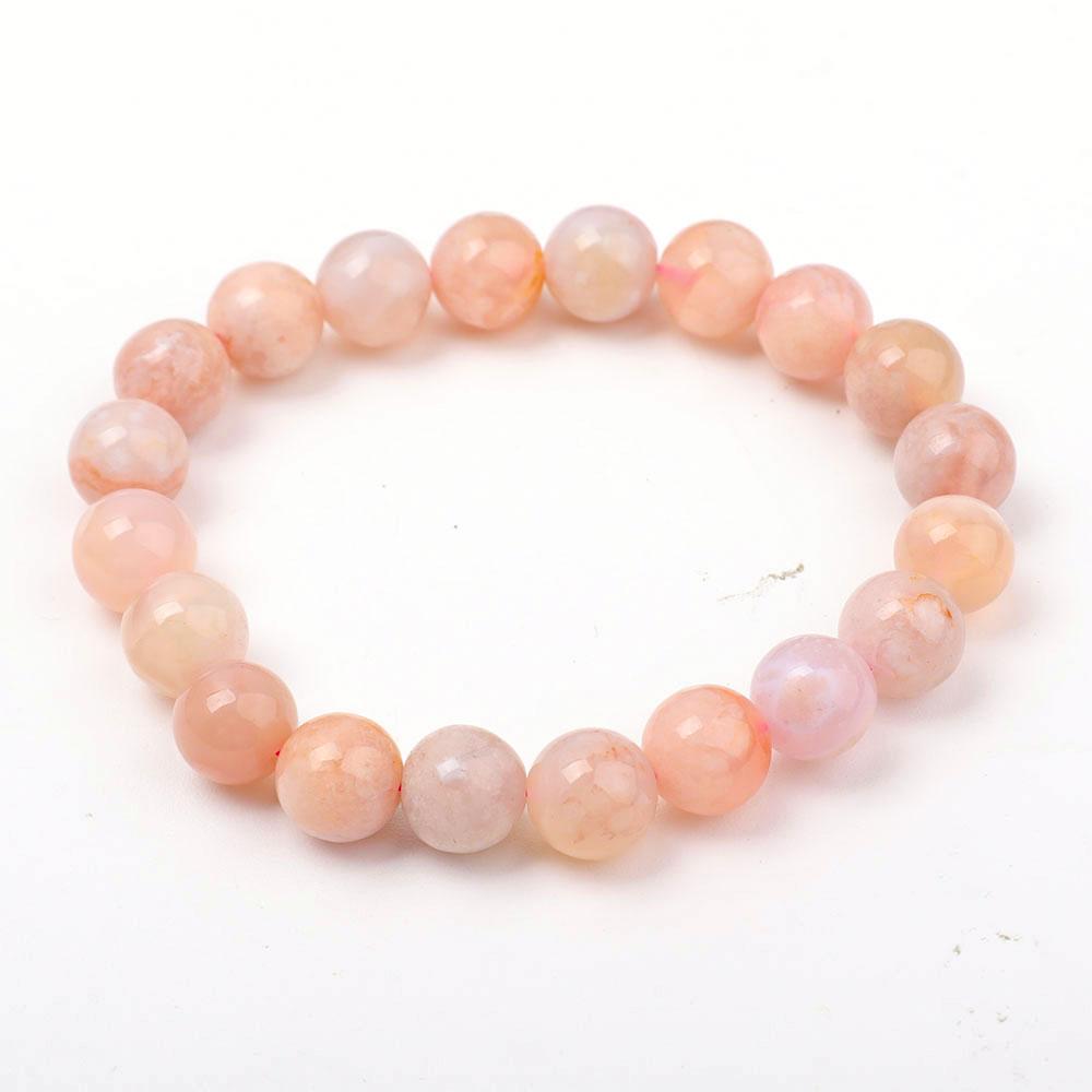 9.5mm Flower Agate Bracelet Wholesale Crystals