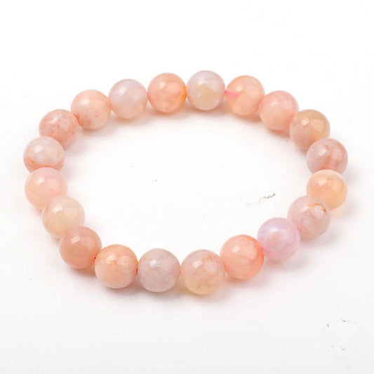 9.5mm Flower Agate Bracelet Wholesale Crystals