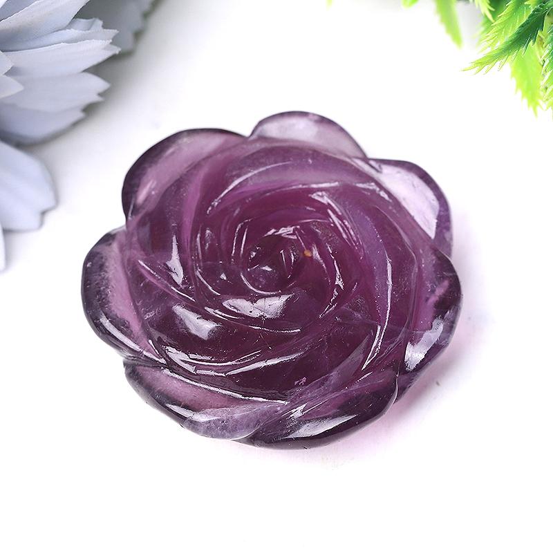 2" Rose Flower Crystal Carvings Wholesale Crystals