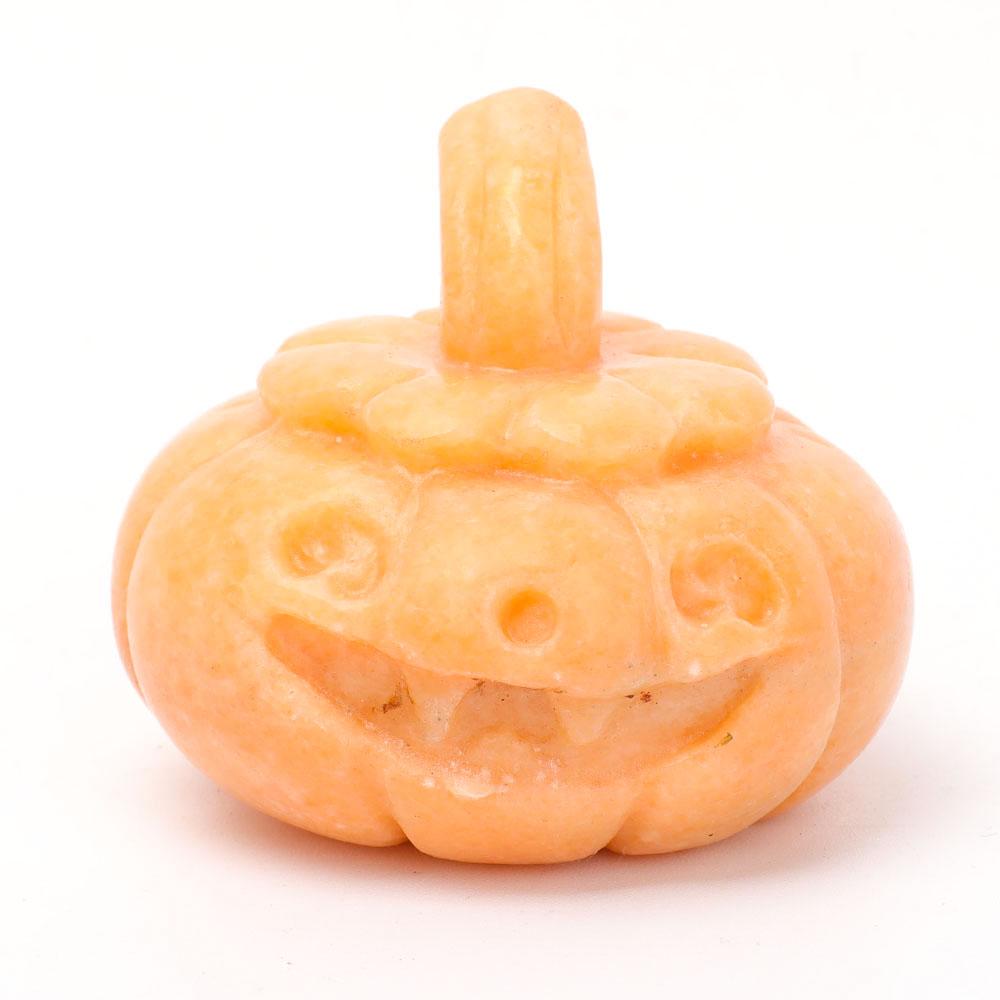 Hand Carved Flat Pumpkin for Halloween Decor Wholesale Crystals