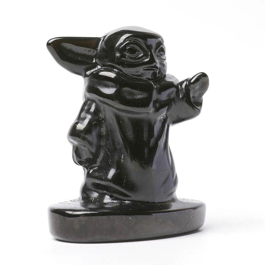 Black Obsidian Master Yoda Crystal Carvings Wholesale Crystals