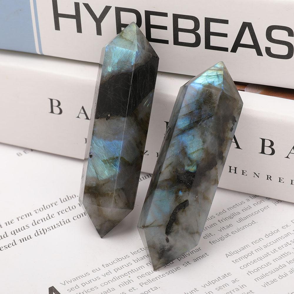 Set of 2 Labradorite Double Terminated Points Wholesale Crystals