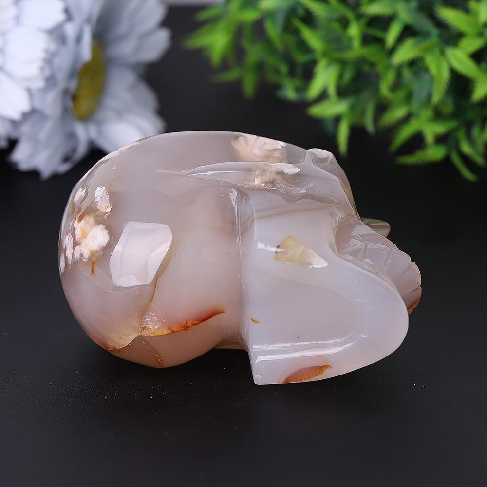 Flower Agate Crystal Skull Carvings Wholesale Crystals