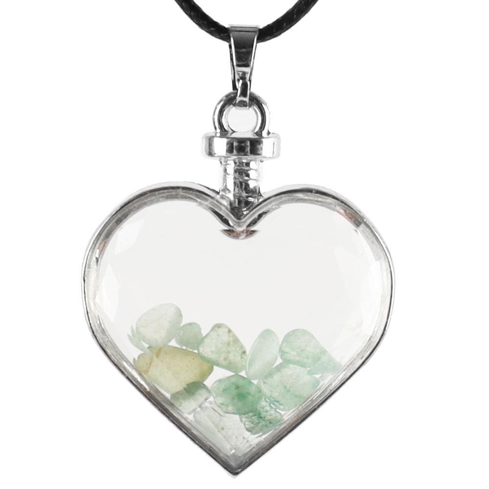 Heart Shaped Crystal Chips Infused Pendant Wholesale Crystals