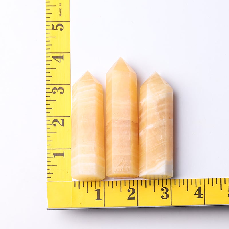 Set of 3 Honey Calcite Points Wholesale Crystals