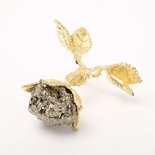 Pyrite with Metal Stand for Home Decor Wholesale Crystals