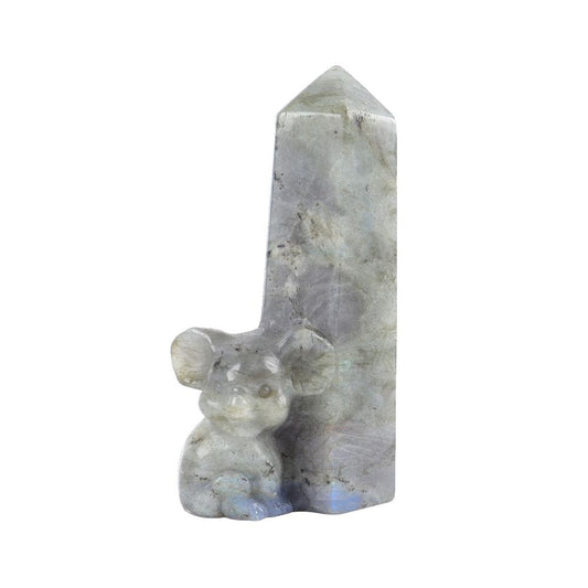 Labradorite Tower with Koala Carving Decor Base Wholesale Crystals