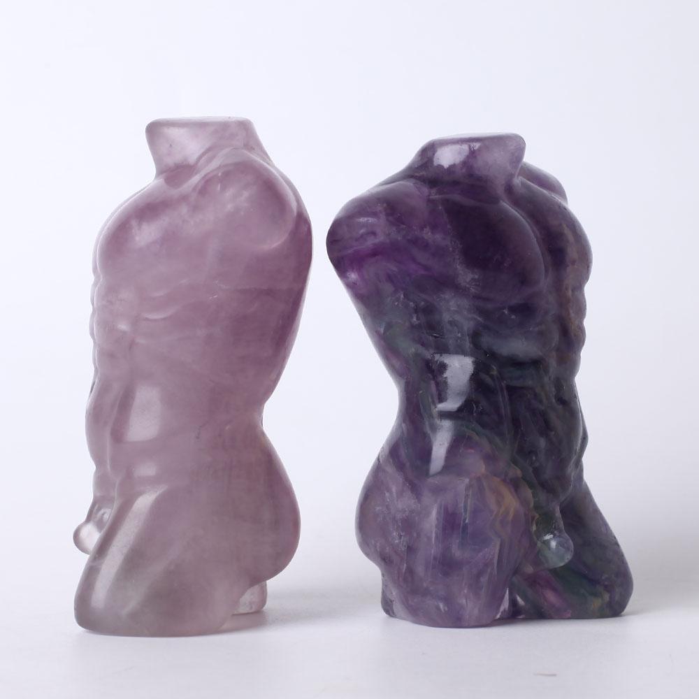 1pc Fluorite Man Body Statue Crystal Carvings Wholesale Crystals