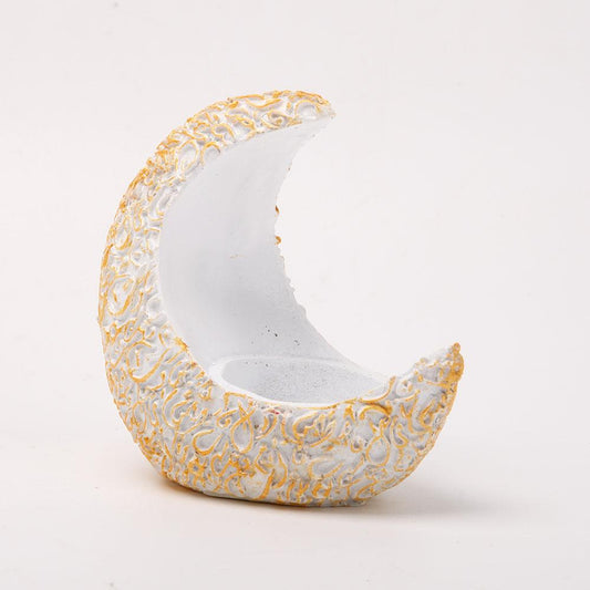 4" Resin White Moon Shape Stand Wholesale Crystals