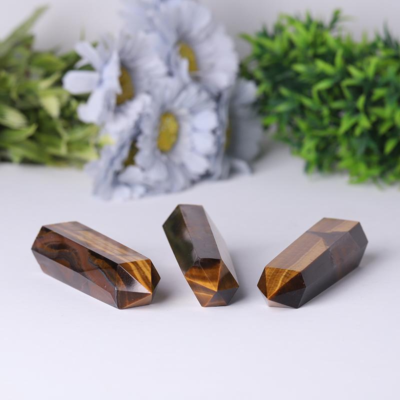 Wholesale Natural Quartz Crystal Point Reiki Gemstone Wands Crystal Tower Yellow Tiger Eye Points For Decoration Wholesale Crystals