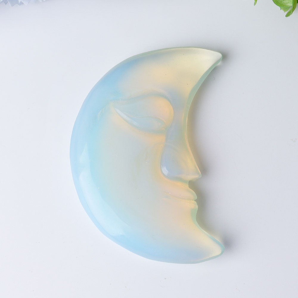 3.8" Moon Face Crystal Carvings Wholesale Crystals