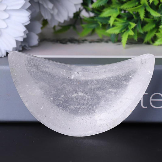 3.5" Clear Quartz Moon Shape Bowl Crystal Carvings Wholesale Crystals