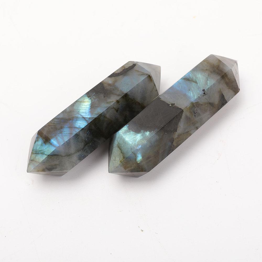 Set of 2 Labradorite Double Terminated Points Wholesale Crystals