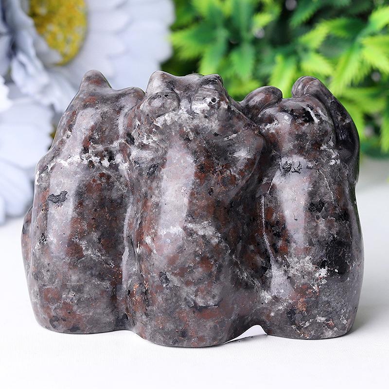 3" Yooperlite Frog See No Evil, Hear No Evil, Speak No Evil, Crystal Carvings Wholesale Crystals