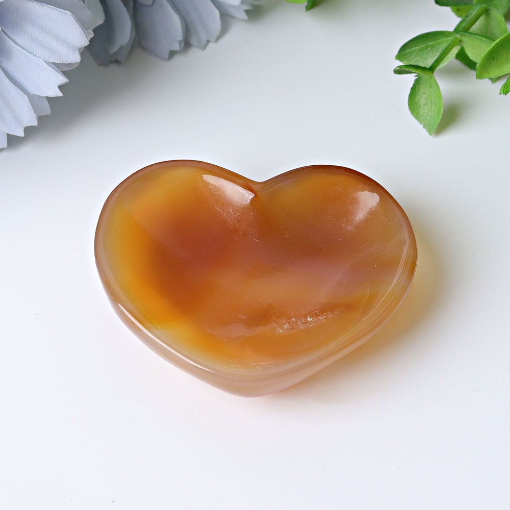 2.1" Agate Heart Shape Bowl Crystal Carvings Wholesale Crystals