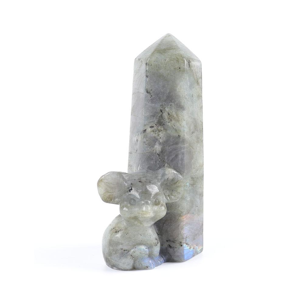 Labradorite Tower with Koala Carving Decor Base Wholesale Crystals