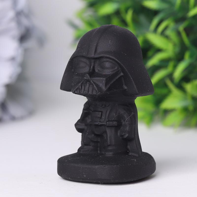 2.5" Black Obsidian Darth Vader Crystal Carvings Wholesale Crystals