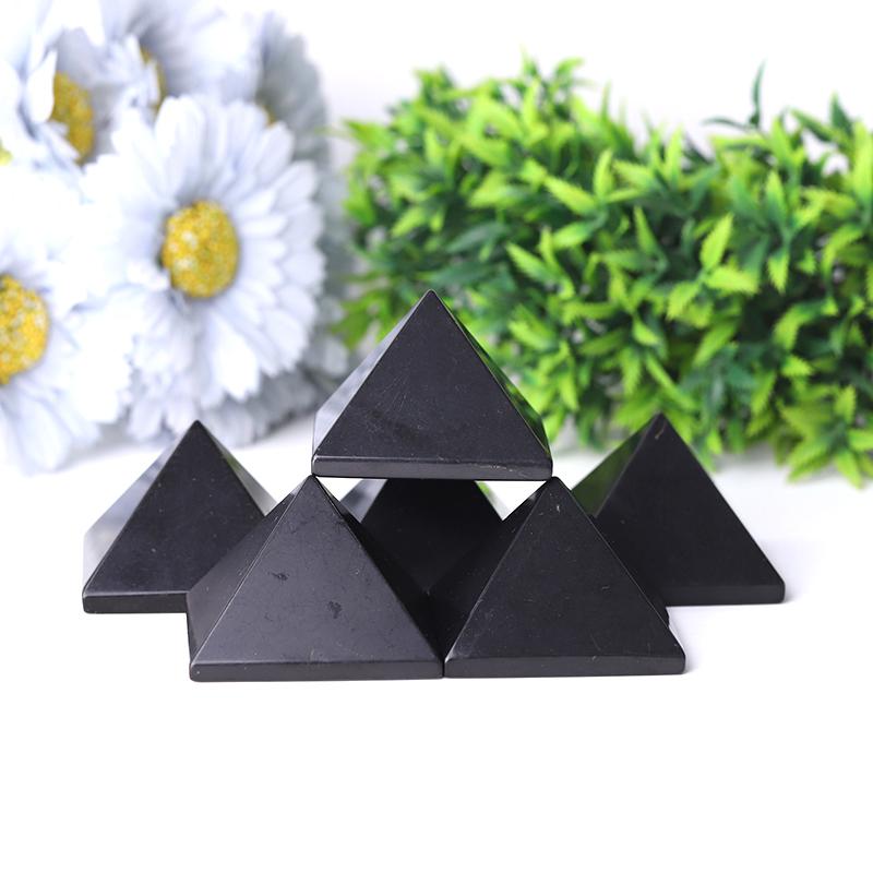 1.5"- 2.0" Shungite Pyramid Carvings Wholesale Crystals