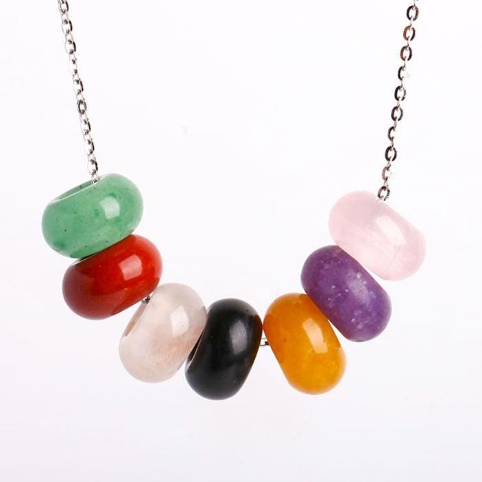 Donuts Shape Chakra Crystal Necklace Jewelry Wholesale Crystals