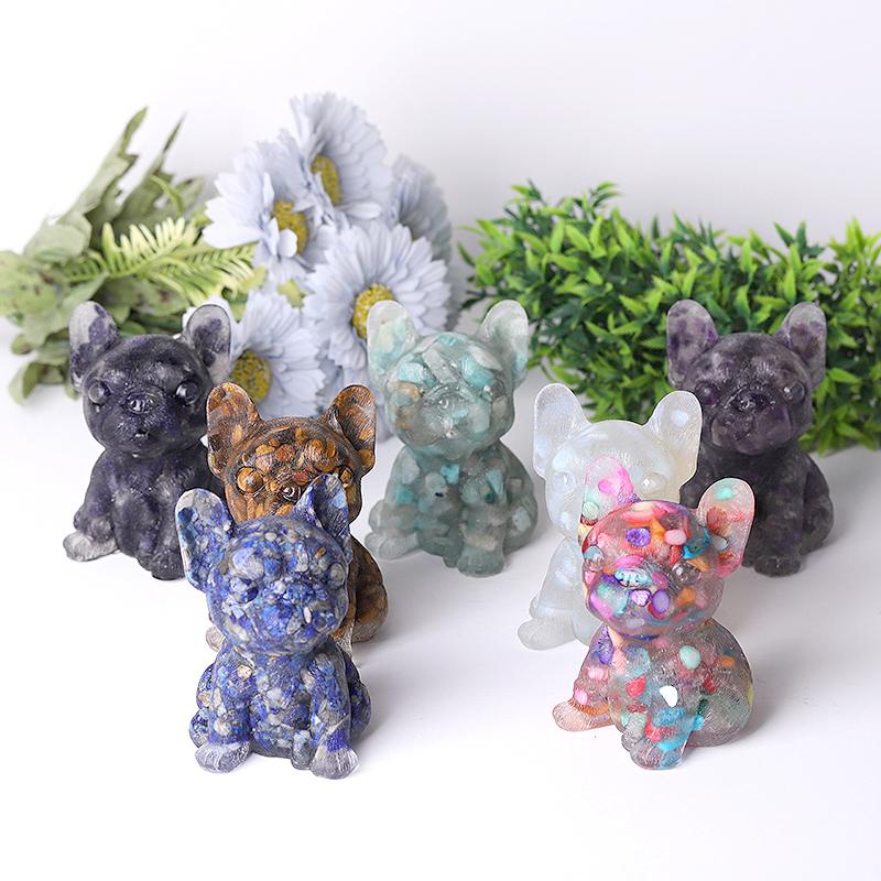 4" Resin French Bulldog Crystal Carvings Wholesale Crystals