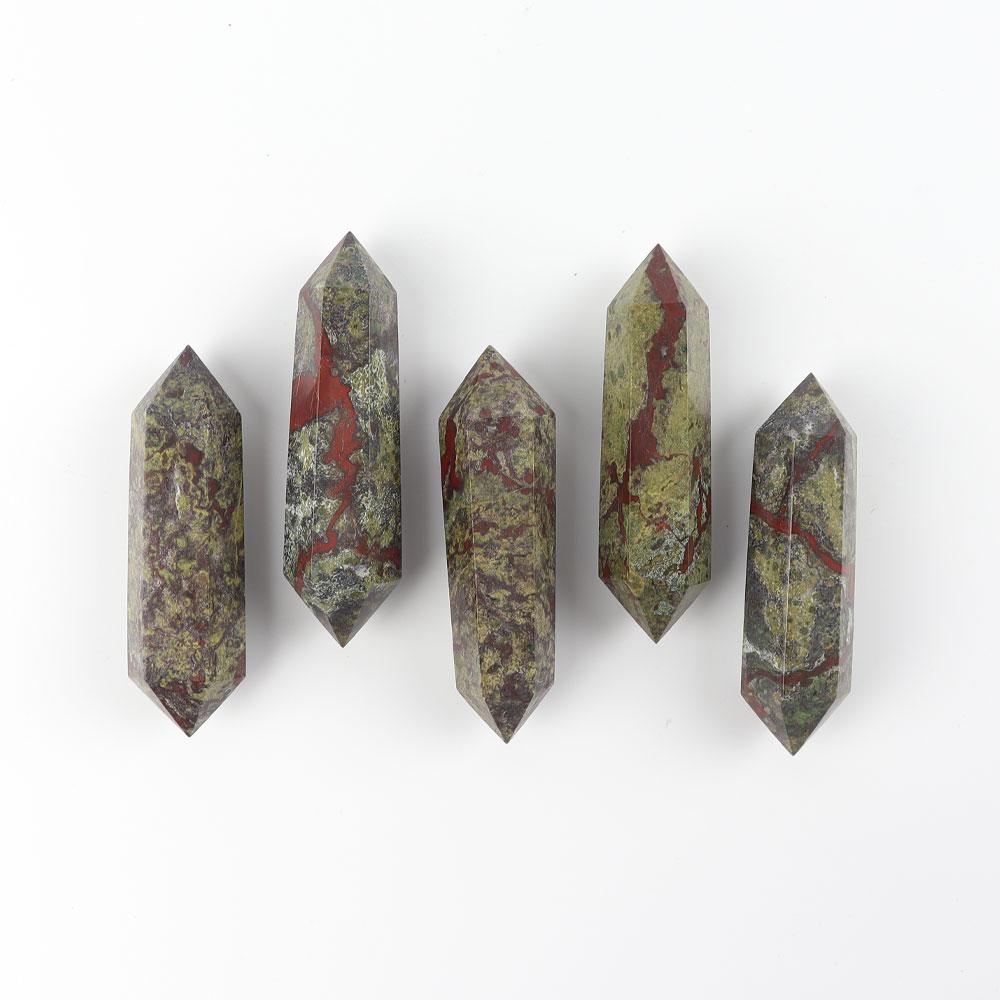 Set of 5 Dragon Blood Stone Double Terminated Points Wholesale Crystals