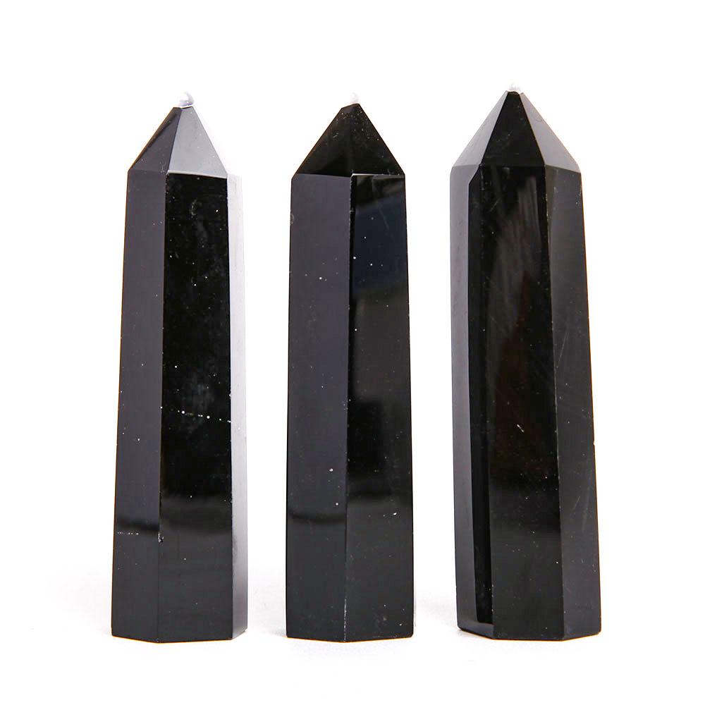 Set of 3 Black Obsidian Crystal Point Wholesale Crystals