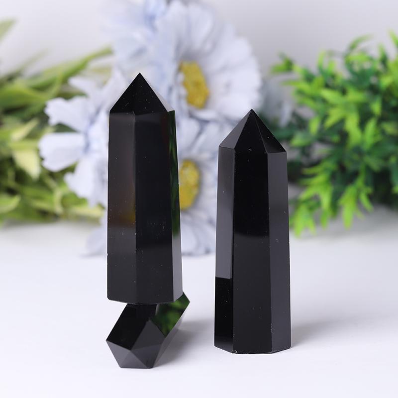 Wholesale Black Obsidian Point Polished Healing Tower Wholesale Crystals